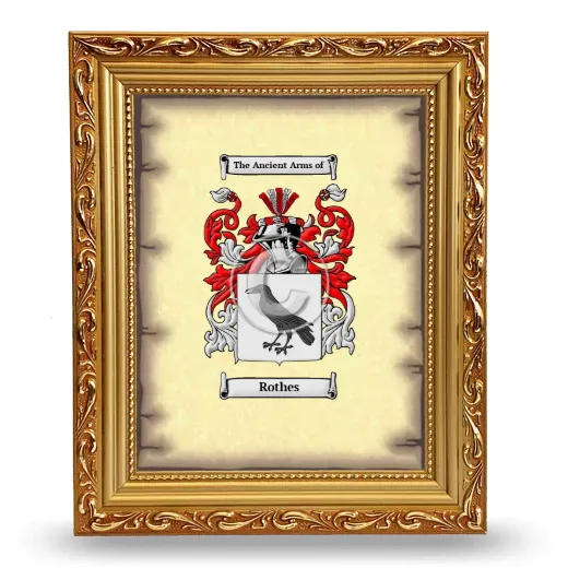 Rothes Coat of Arms Framed - Gold