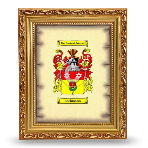Rothmann Coat of Arms Framed - Gold
