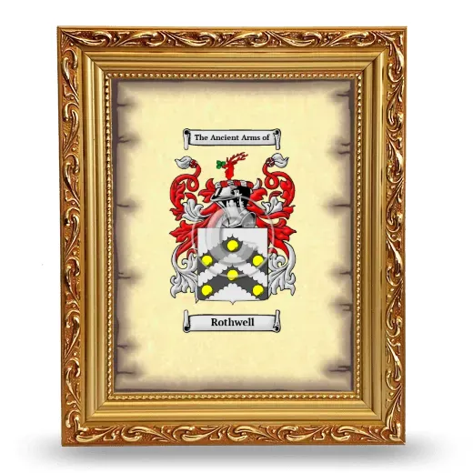 Rothwell Coat of Arms Framed - Gold