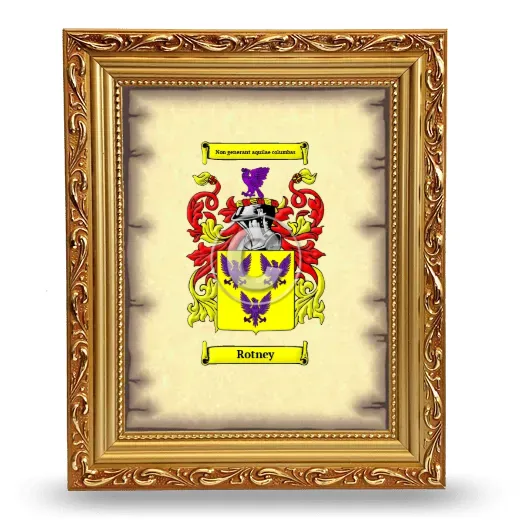 Rotney Coat of Arms Framed - Gold