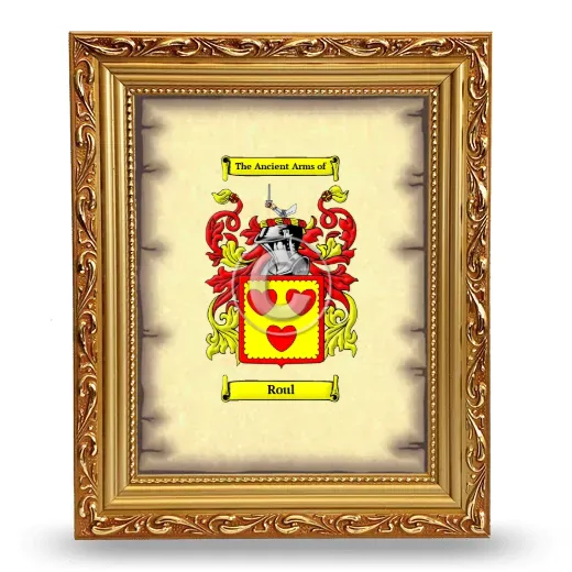 Roul Coat of Arms Framed - Gold