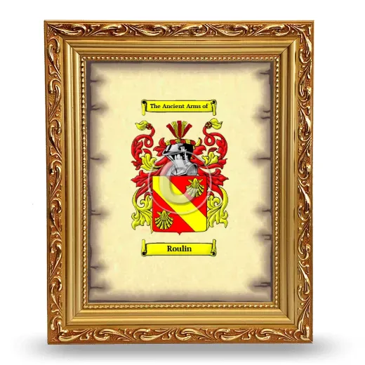 Roulin Coat of Arms Framed - Gold