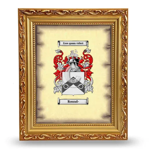 Round- Coat of Arms Framed - Gold