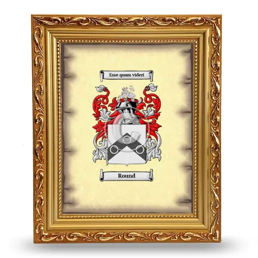 Round Coat of Arms Framed - Gold