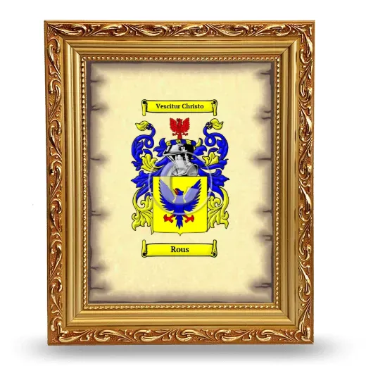 Rous Coat of Arms Framed - Gold
