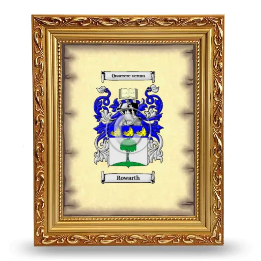 Rowarth Coat of Arms Framed - Gold