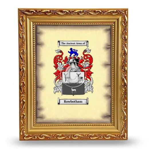 Rowbotham Coat of Arms Framed - Gold