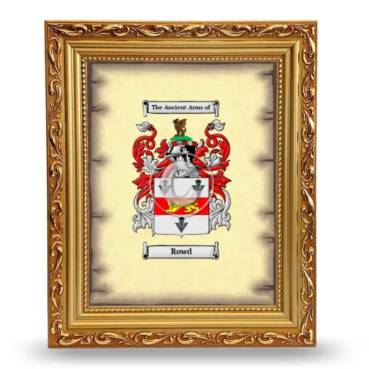 Rowd Coat of Arms Framed - Gold