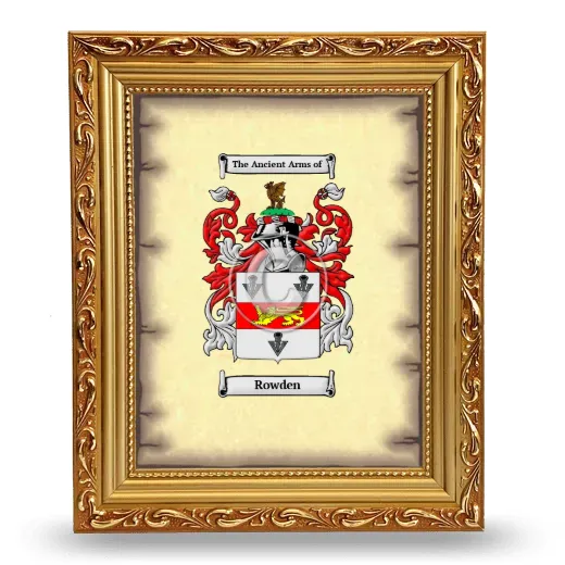 Rowden Coat of Arms Framed - Gold