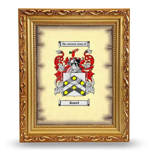 Rowel Coat of Arms Framed - Gold