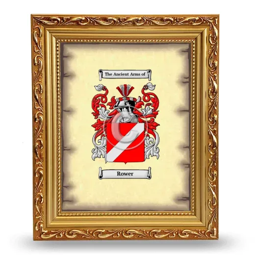 Rower Coat of Arms Framed - Gold