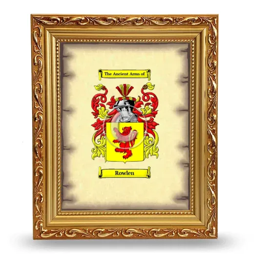 Rowlen Coat of Arms Framed - Gold