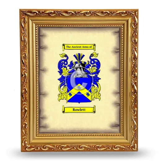 Rowlett Coat of Arms Framed - Gold