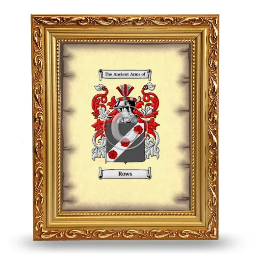 Rows Coat of Arms Framed - Gold