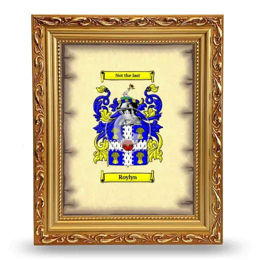 Roylyn Coat of Arms Framed - Gold