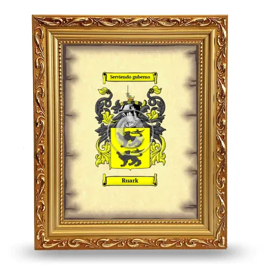 Ruark Coat of Arms Framed - Gold