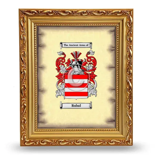 Rubal Coat of Arms Framed - Gold