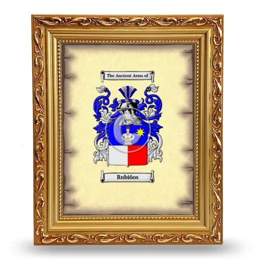 Rubiños Coat of Arms Framed - Gold