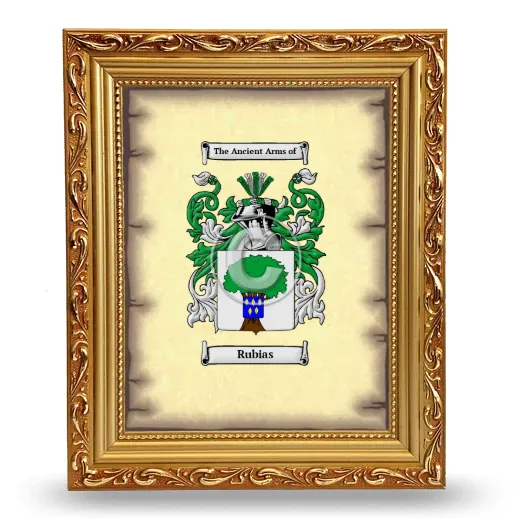 Rubias Coat of Arms Framed - Gold
