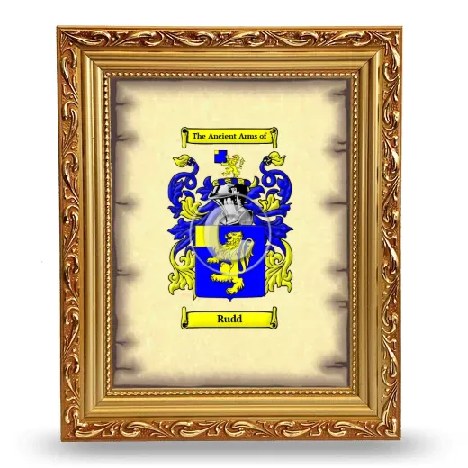 Rudd Coat of Arms Framed - Gold