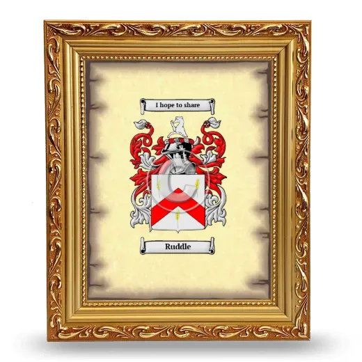 Ruddle Coat of Arms Framed - Gold