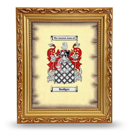 Rudiger Coat of Arms Framed - Gold