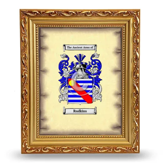 Rudkins Coat of Arms Framed - Gold