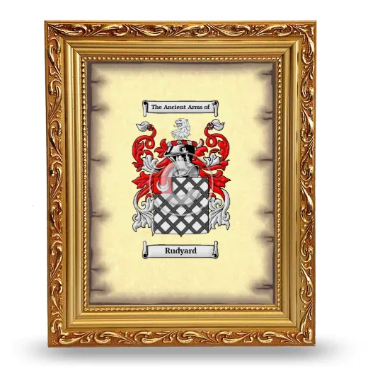 Rudyard Coat of Arms Framed - Gold