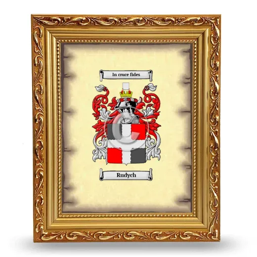 Rudych Coat of Arms Framed - Gold