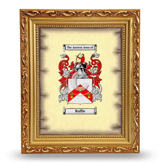 Ruffie Coat of Arms Framed - Gold
