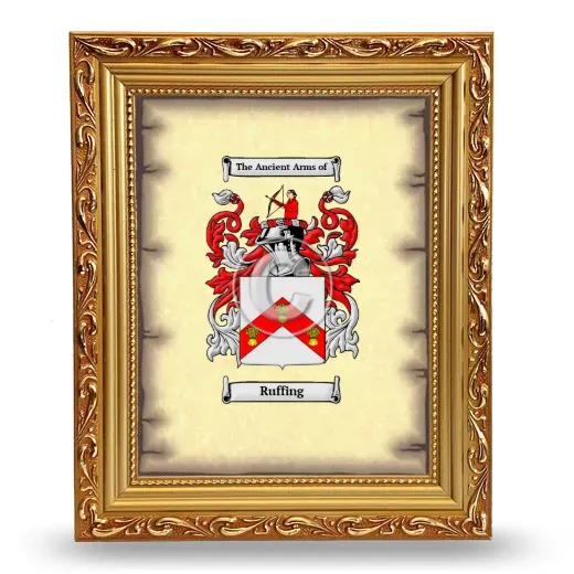 Ruffing Coat of Arms Framed - Gold