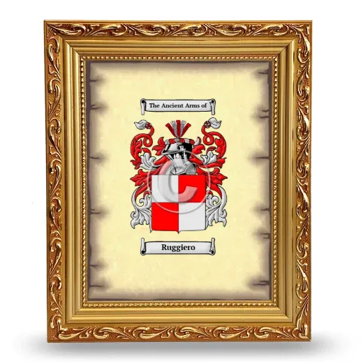 Ruggiero Coat of Arms Framed - Gold