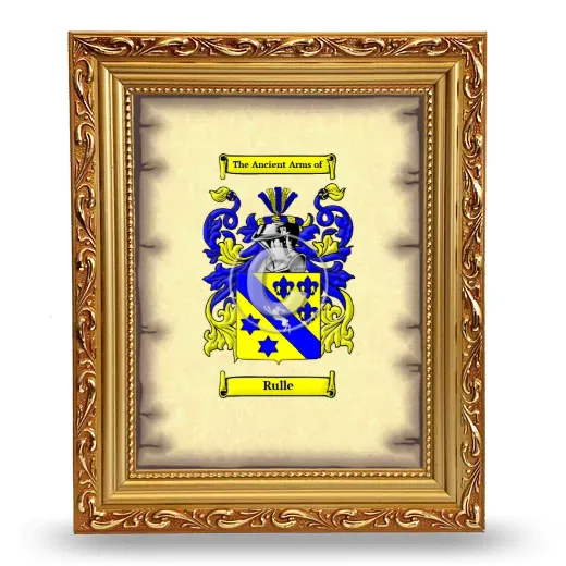 Rulle Coat of Arms Framed - Gold