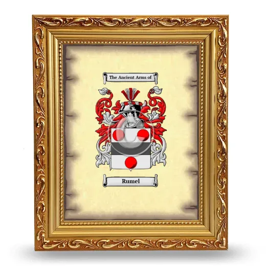 Rumel Coat of Arms Framed - Gold