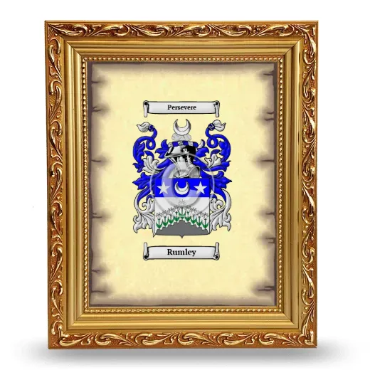 Rumley Coat of Arms Framed - Gold