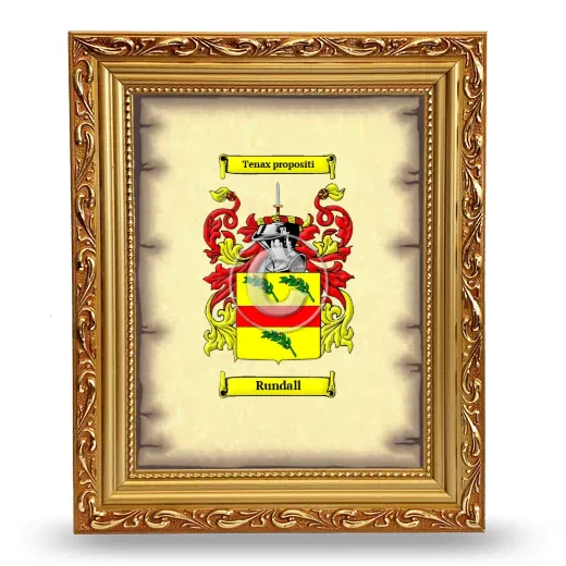 Rundall Coat of Arms Framed - Gold
