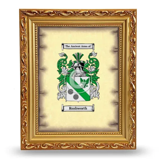 Rushworth Coat of Arms Framed - Gold