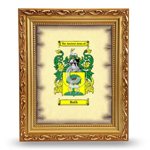 Ruth Coat of Arms Framed - Gold