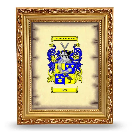 Rye Coat of Arms Framed - Gold