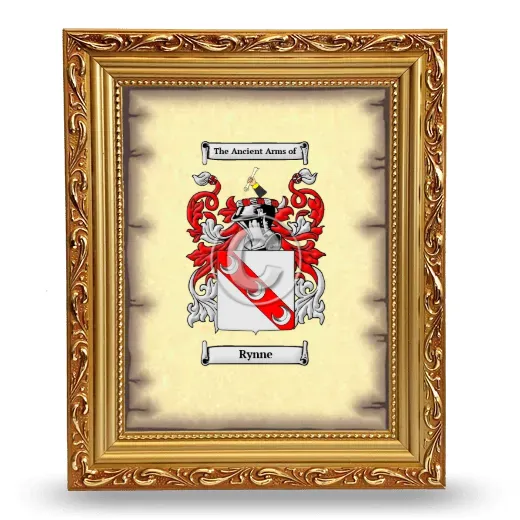 Rynne Coat of Arms Framed - Gold