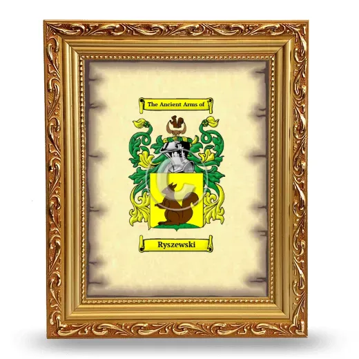 Ryszewski Coat of Arms Framed - Gold