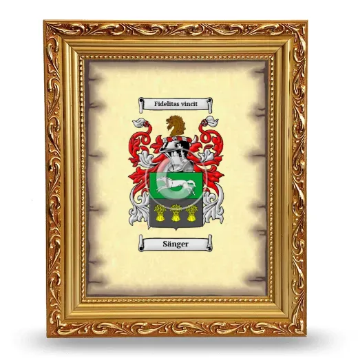 Sänger Coat of Arms Framed - Gold