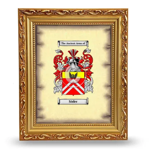 Söder Coat of Arms Framed - Gold