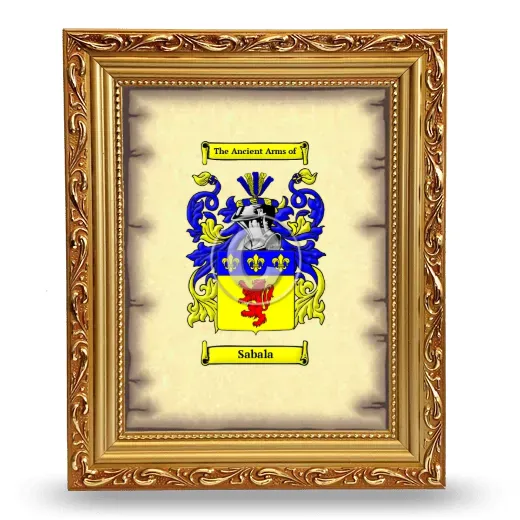 Sabala Coat of Arms Framed - Gold