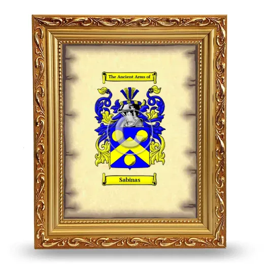 Sabinas Coat of Arms Framed - Gold