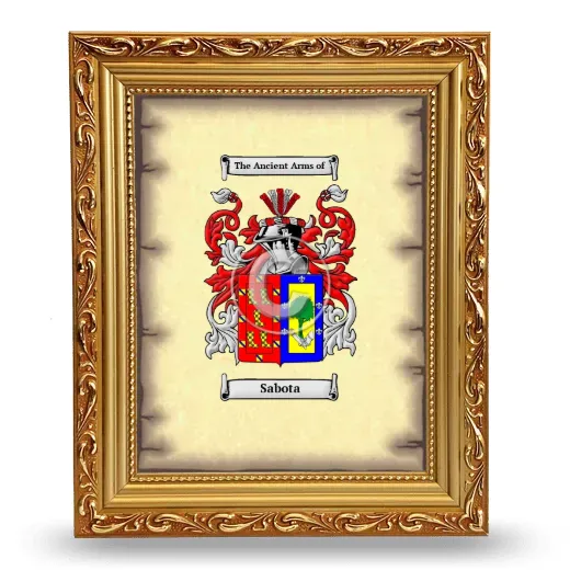 Sabota Coat of Arms Framed - Gold