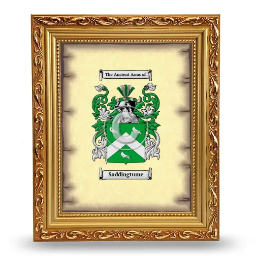 Saddingtume Coat of Arms Framed - Gold