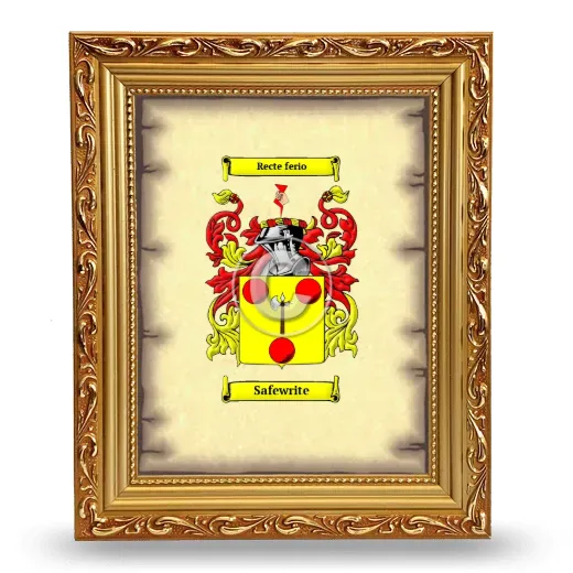 Safewrite Coat of Arms Framed - Gold