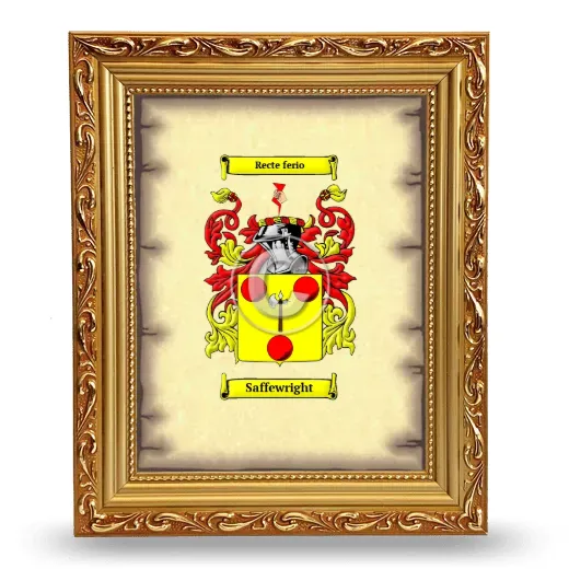 Saffewright Coat of Arms Framed - Gold