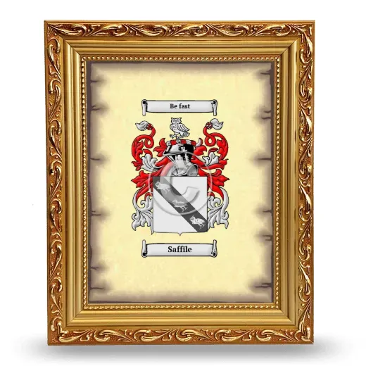 Saffile Coat of Arms Framed - Gold